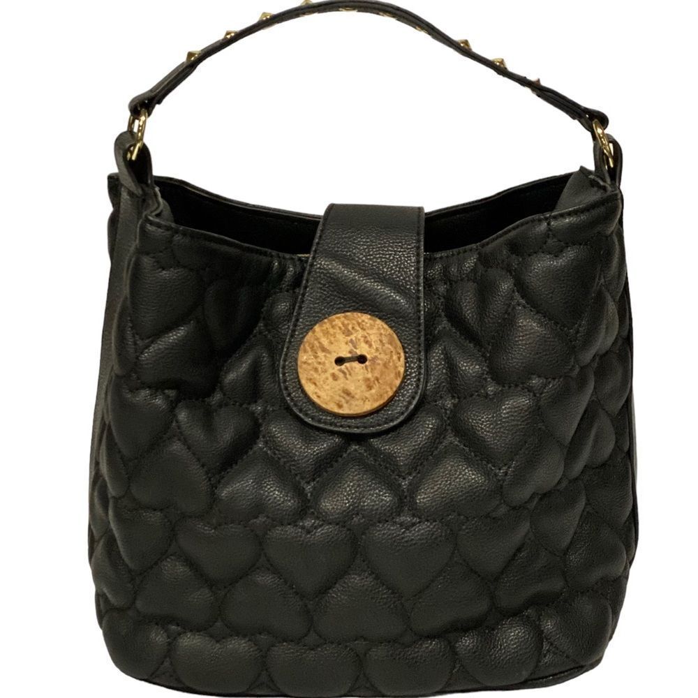 Betsey Johnson Black Quilted Satchel